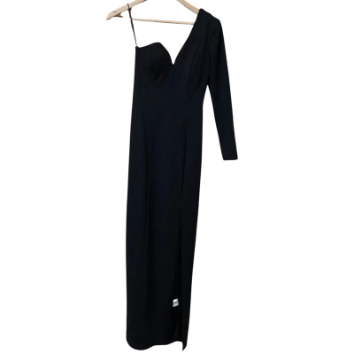 BNWT Bariano Womens Size 6 Maxi One-Shoulder Dress Black 