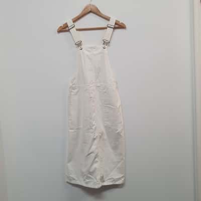 Country Road Women's Size 8 White Denim Pinafore - New With Tags