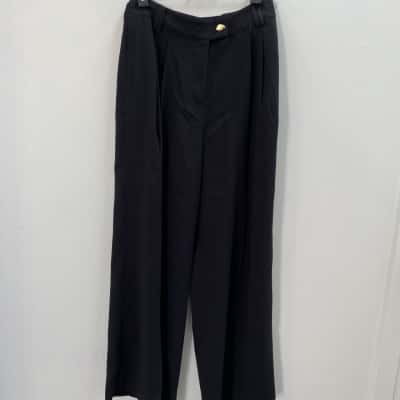 AJE Womens  Size 12 Wide Leg Pants Black  