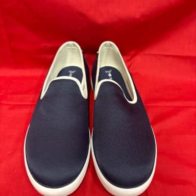 Lacoste Resort Slip-On Trainers Women’s  Size 10 / 43 / 9 Navy Blue with White Trim 