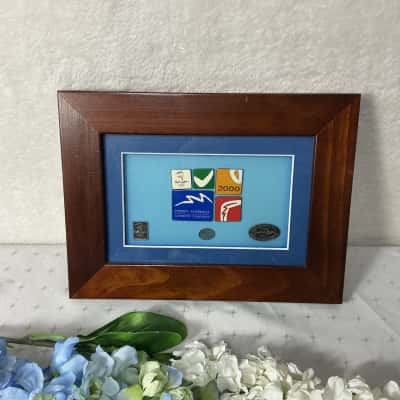 2000 Sydney Olympics Games Limited Edition Pins & Commemorative Plaque Framed