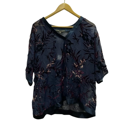 Liz Jordan Women’s Navy Blue “Sandy Top Self Design Size 16
