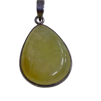  Womens Stirling silver pear shaped prehrite 4.5x3cm Pendant 