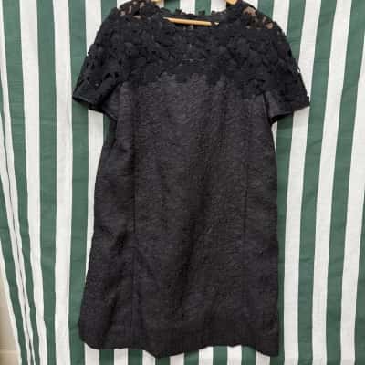 Oscar De La Renta Womens  Size 14 Shift Dress Black  