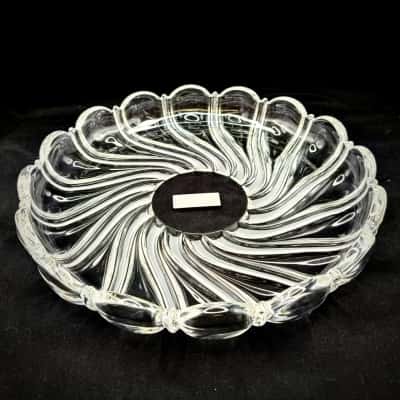 Mikasa Peppermint Frost Glass Platter 34cm Diameter  (cubes)