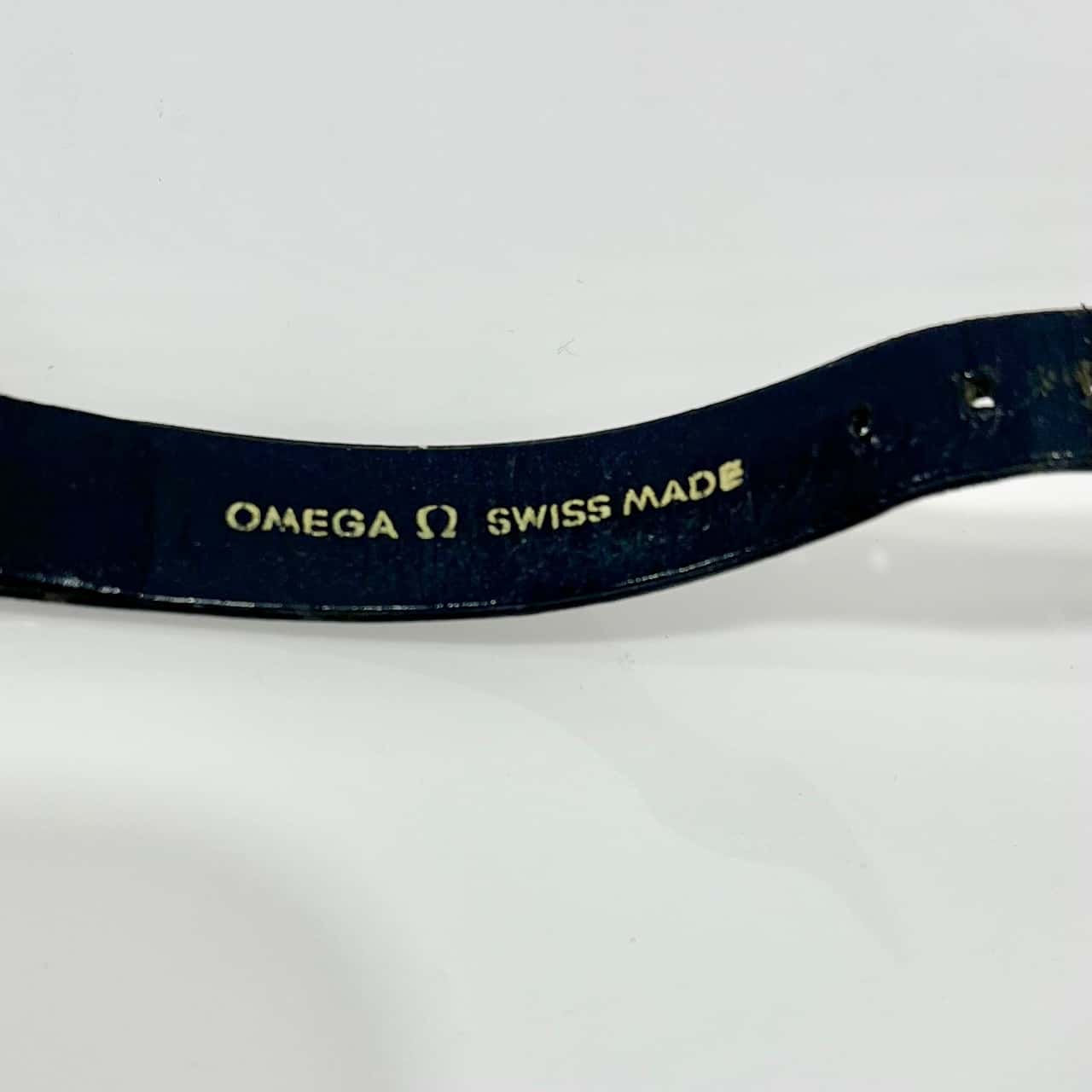 Omega Geneve Swiss Watch- black leather watch band(s)