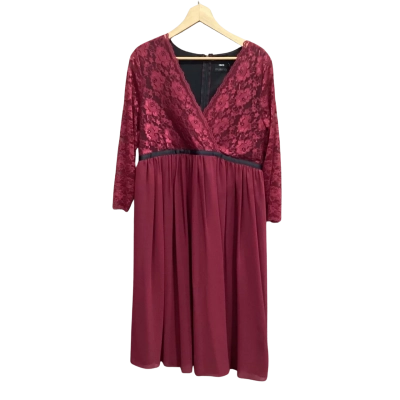 ASOS Womens Maroon Maternity Midi Dress Size 14