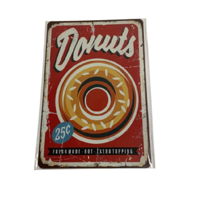 New Metal Man Cave Sign 20X30cm Donuts Print #2179-1-PP