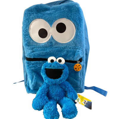  Cookie Monster Backpack and Plush toy 