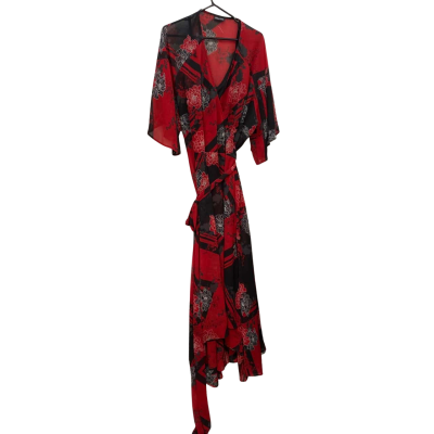 Women’s City Chic  Size L / XXL Wrap Dress Black  / Floral / Red 