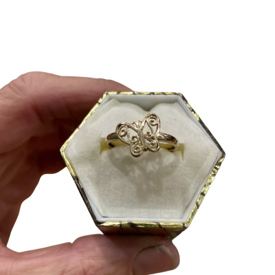  375 Gold Butterfly Ring