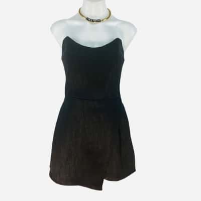 BWLDR - Black Dana Structured Playsuit (Size 8)  