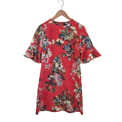 Cue Womens  Size 10 Orange / Floral Dress 