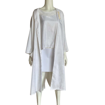 Jacqueline Eve Vintage White Jacket, Top and Pant Ensemble Size 14
