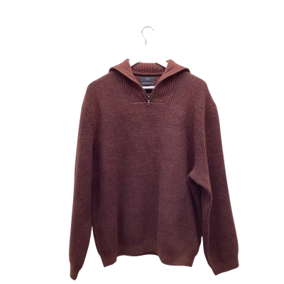 M&S Mens Wool Blend Knit Jumper Rich Red-Brown 3XL