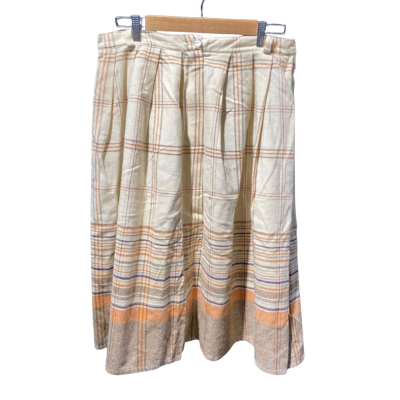 Vintage Counterparts Cream Tartan Winter Skirt 