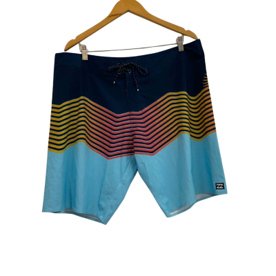 Billabong Mens Size 38 Boardshorts Blue Orange Yellow