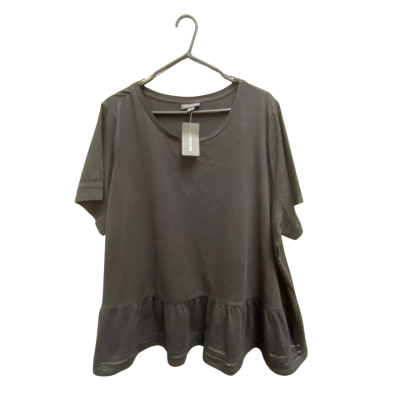 Autograph Womens Size 22 Short Sleeve peplum Top Black  