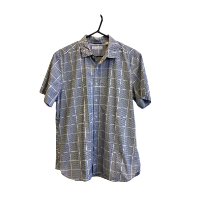 Trenery Men's Size XL Short Sleeve Shirt Blue & White Pattern 