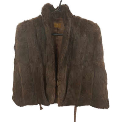David Jones Womens  Size 10 Fur Coat Brown 