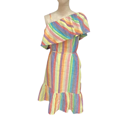 Gorman Size 6 Off The Shoulder Dress With Pockets Multicoloured 