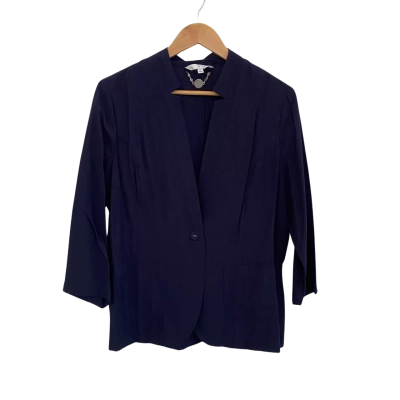 W.Lane Womens  Size 14 Blazer Navy Blue 