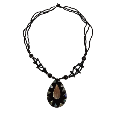 Womens Multicoloured Paua Shell and Mother of Pearl Beaded Necklace