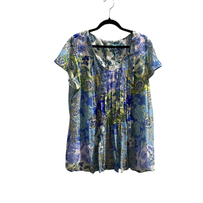 BNWT Blue Illusion Womens Size L Blouse / Short Sleeve Top Floral / Multicoloured Top RRP $149