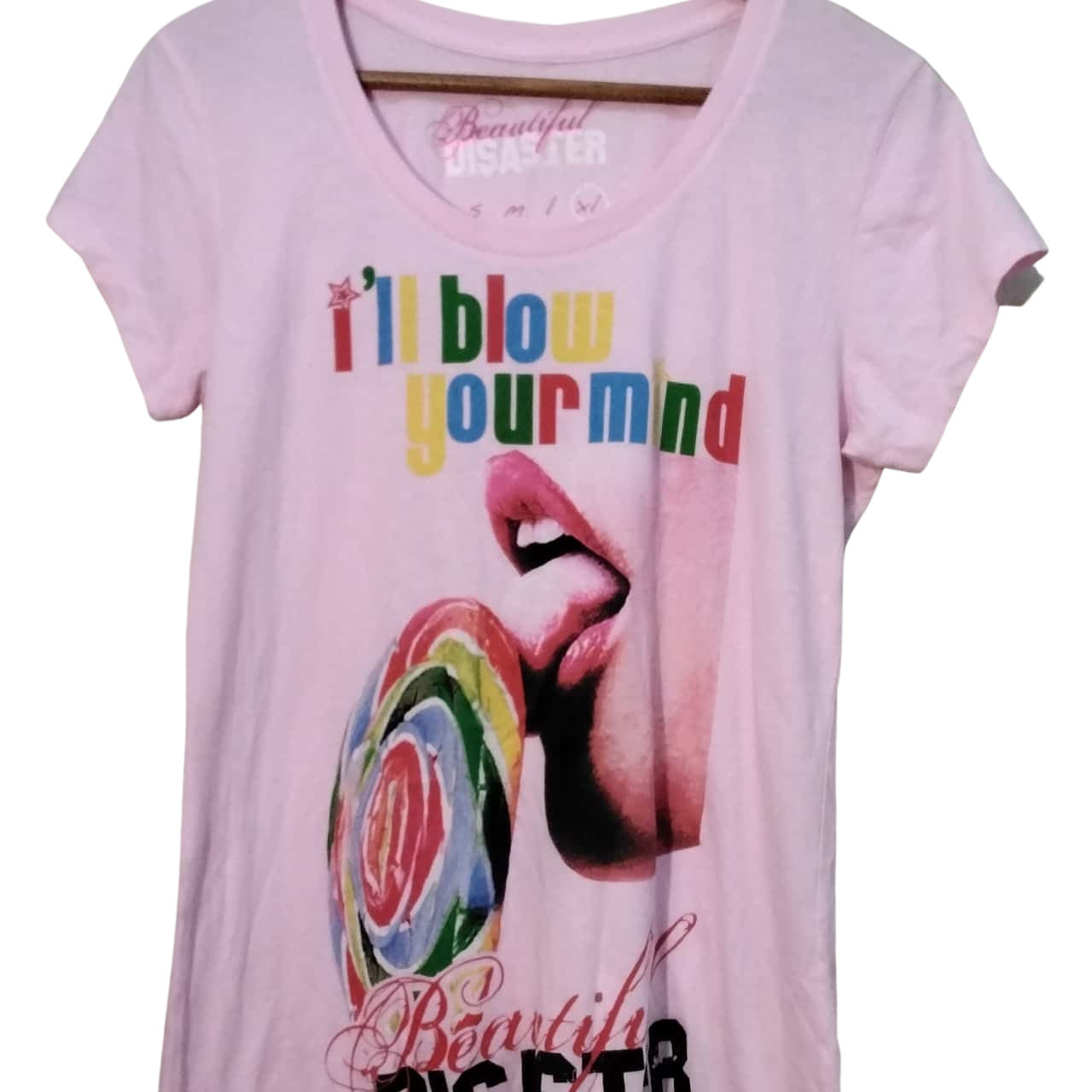 Womens Size XL Tshirts Pink Beautiful Disaster (s)