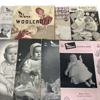 Collection of 8 vintage knitting patterns 