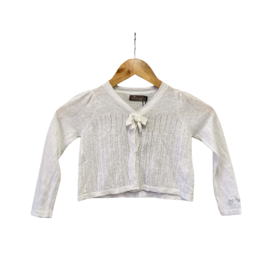 Jean Bourget Womens  Size 4 Cropped Cardigan White 