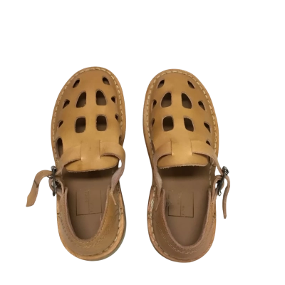 Twodeck Kids Size 6 Tan Leather Sandals - Made In Portugal - Brand New