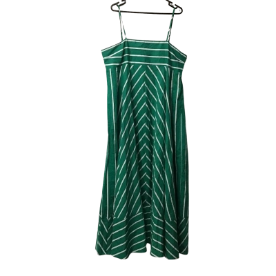  Henry Oscar Womens  Size 22, 100% Cotton Portafino Green Stripe Maxi Dress