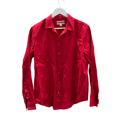 Trenery Women's Size M French Linen Red Long Sleeve Button Up Shirt