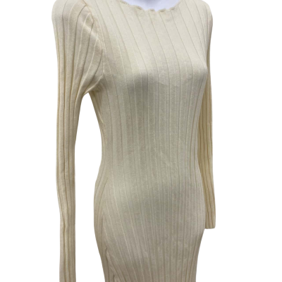  Bronzesnake  Size L Long Sleeve Dress Off White 