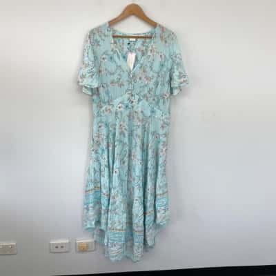 Starling Reine Seafoam Spirited Floral Maxi Dress Size S