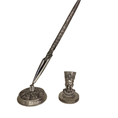 Myths & Legends Pewter Egyptian Figure Pen & Stand. 
