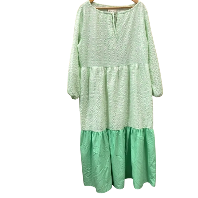 Barry Made Bright Green Checked Contrast Dress Size M