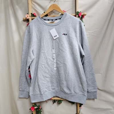 Mens Fila Grey Crew Neck Sweater Size XL RRP $60.00
