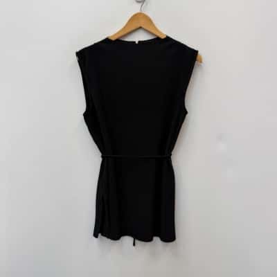 Decjuba Ribbed high Neck Top With Belt - Size XS 