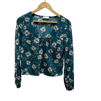 Kookai Womens  Size 34  Green Floral Silk Top