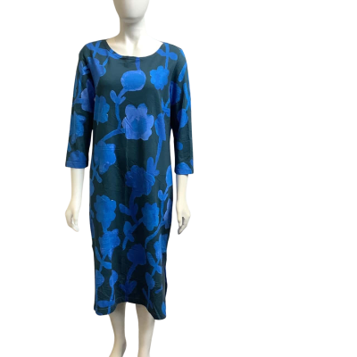 Gorman Womens Size 10 Floral Midi Dress Blue / Green