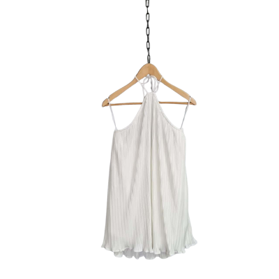  Charcoal Womens  Size 6 Babydoll Dress / Halter Neck Dress White 
