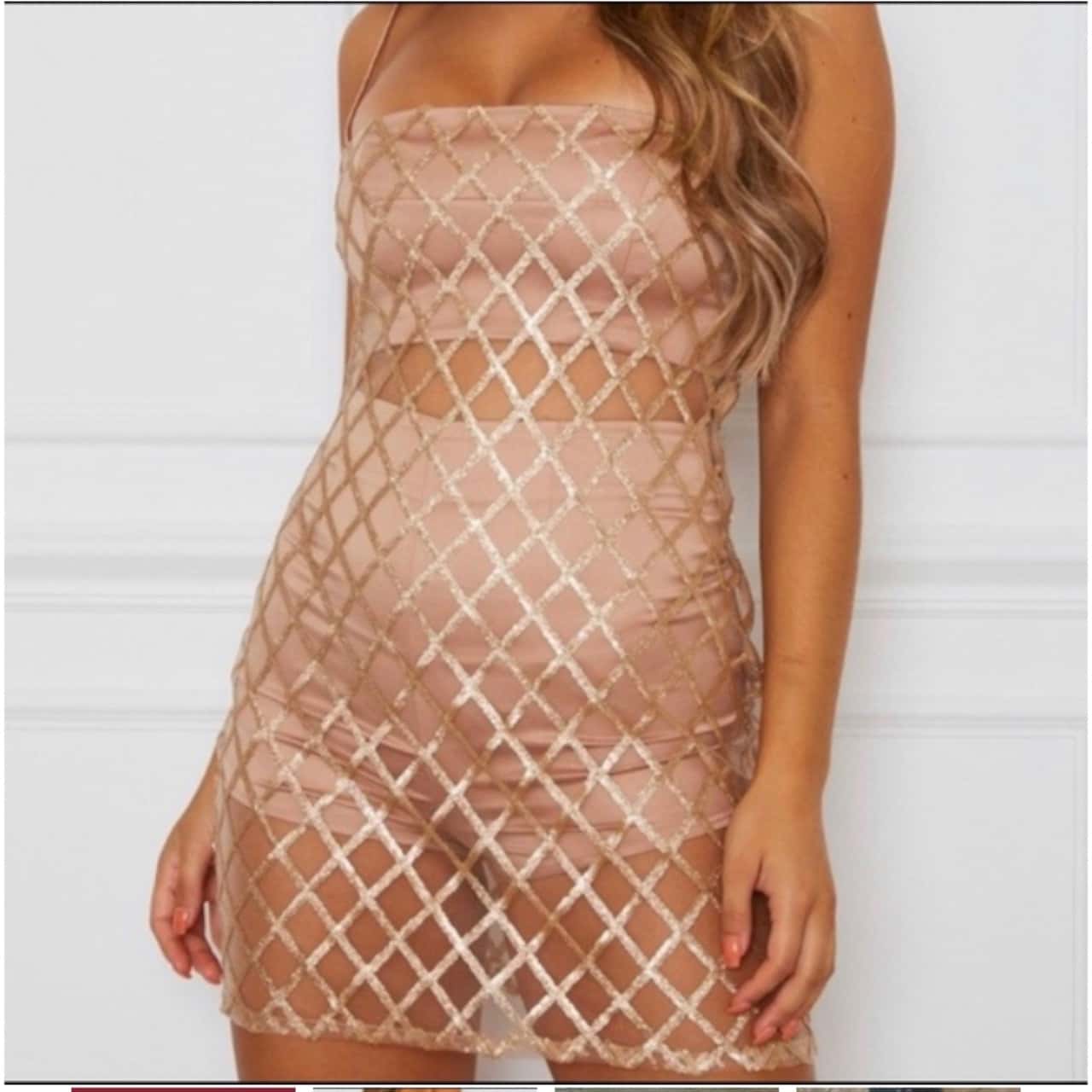 gold dress white fox Oh So Golden Maxi Dress Champagne main image 0
