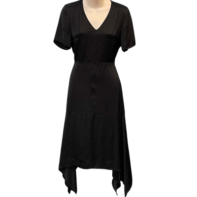 Simply Vera Vera Wang Womens Size 8 Midi/Short Sleeve Dress Black