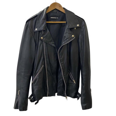 Dangerfield Mens  Size XL Leather Jacket Black  