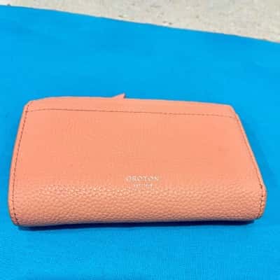 Oroton Salmon Pink Leather Wallet 