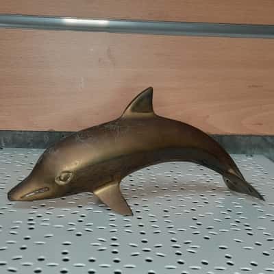 Vintage brass dolphine statue