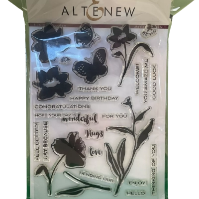 Altenew Extra Special Clear Stamp Set Floral Butterfly Sentiments Card Making New
