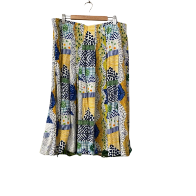 Gorman Womens  Size 14 Mini Skirt Blue / Pattern / Yellow 